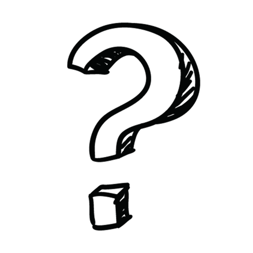 question mark, black and white, part of the FAQ